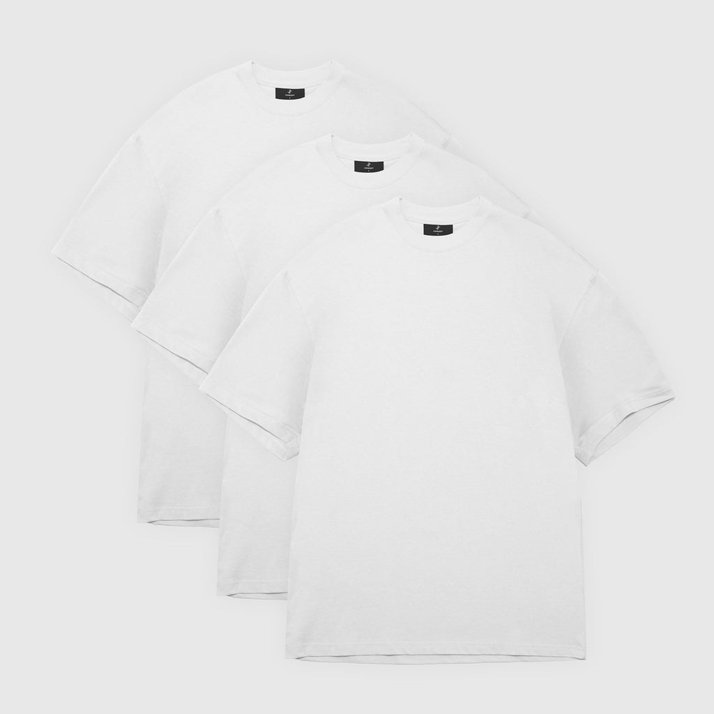 All White 3-Pack - Heavy Loose Fit T-Shirt